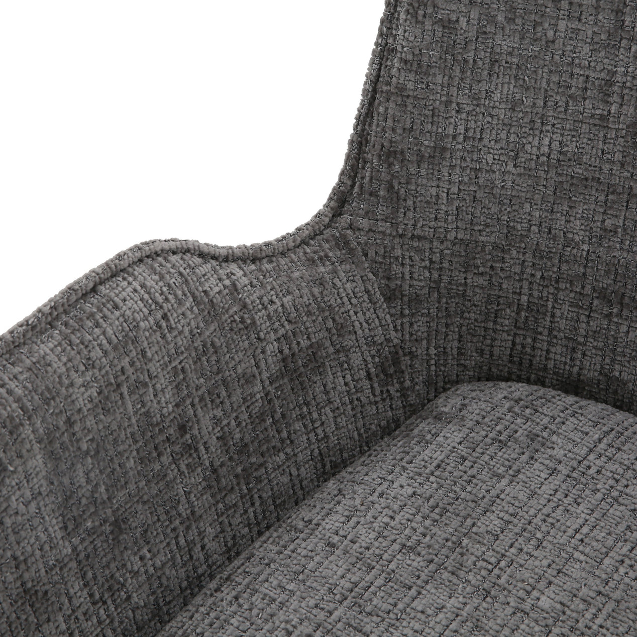Amelia Pack of 2 Swivel Dining Chairs - Grey Chenille fabric