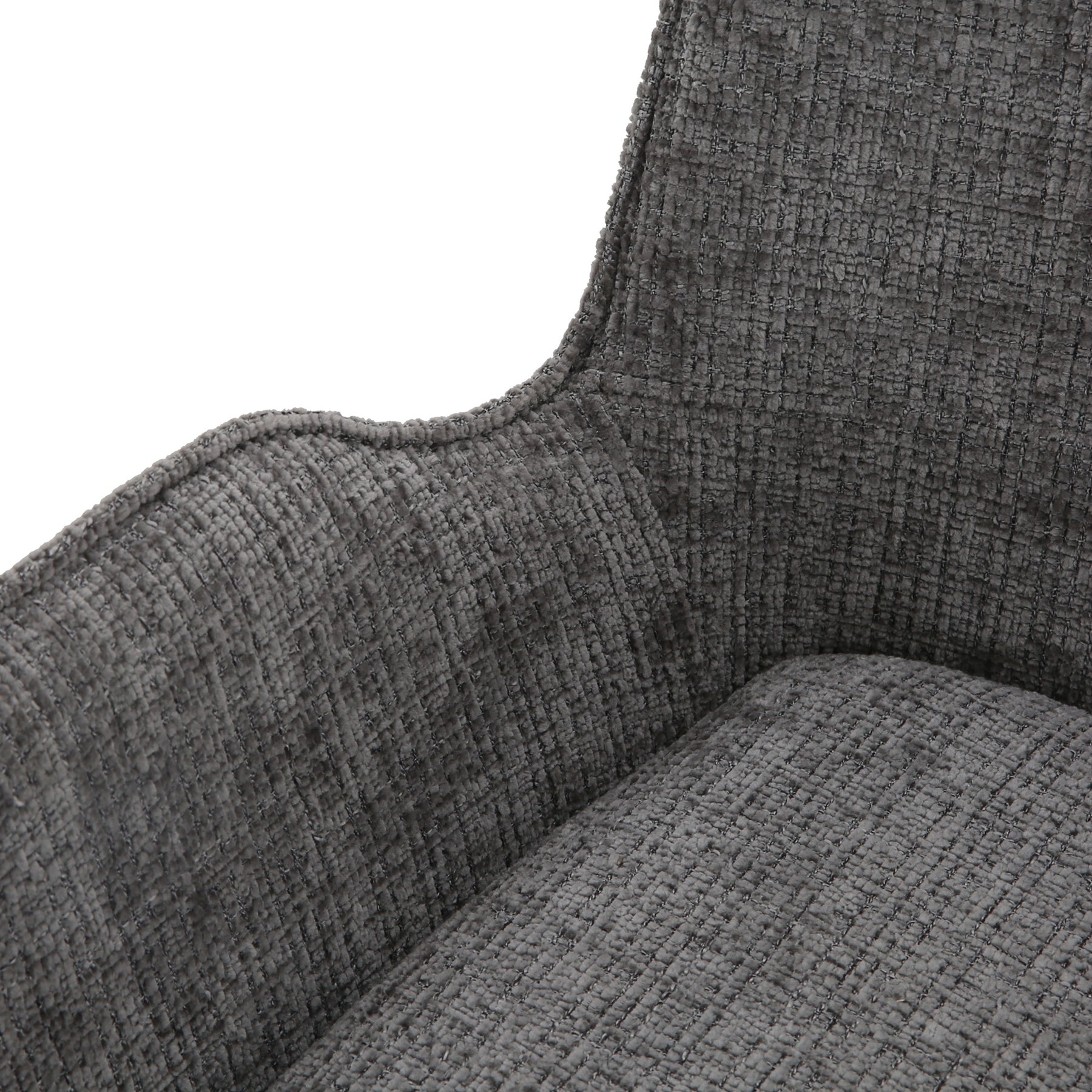 Amelia Pack of 2 Swivel Dining Chairs - Grey Chenille fabric