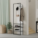 Modern Archy Hall Stand Coat Rack with Shoe Storage 180cm High White