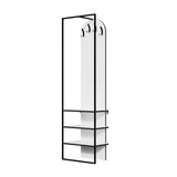 Modern Archy Hall Stand Coat Rack with Shoe Storage 180cm High White
