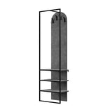 Modern Archy Hall Stand Coat Rack with Shoe Storage 180cm High Retro Grey