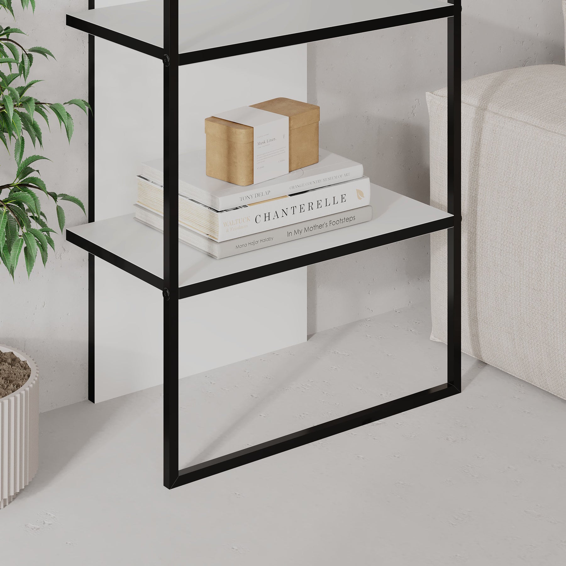 Archy Modern Bookcase 5-Tier Wall Mounted Shelf White 180 cm