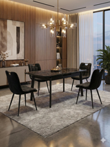 Arizona Dining Set  With 4 Chairs Black