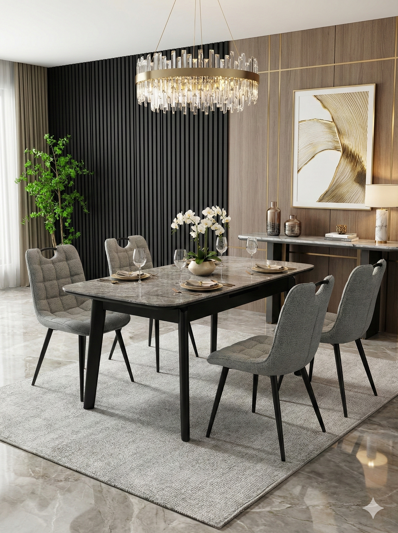 Arizona Extending Dining table Grey