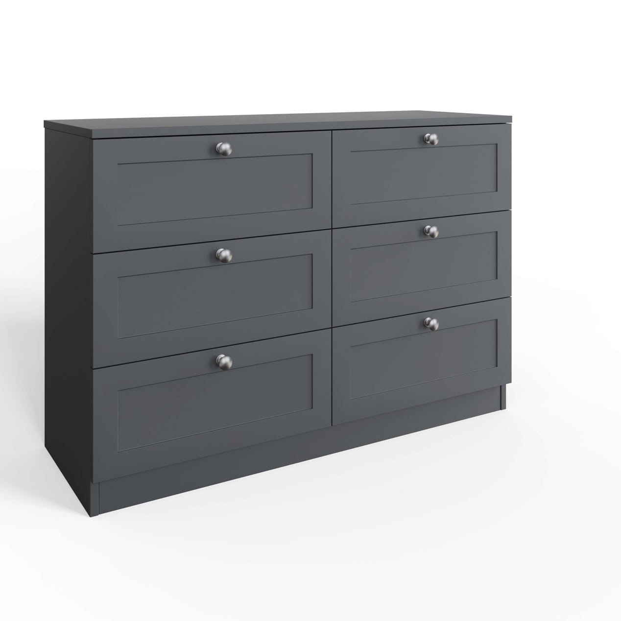 FWStyle Artus Shaker 6 Drawer Chest Of Drawers Matt Grey