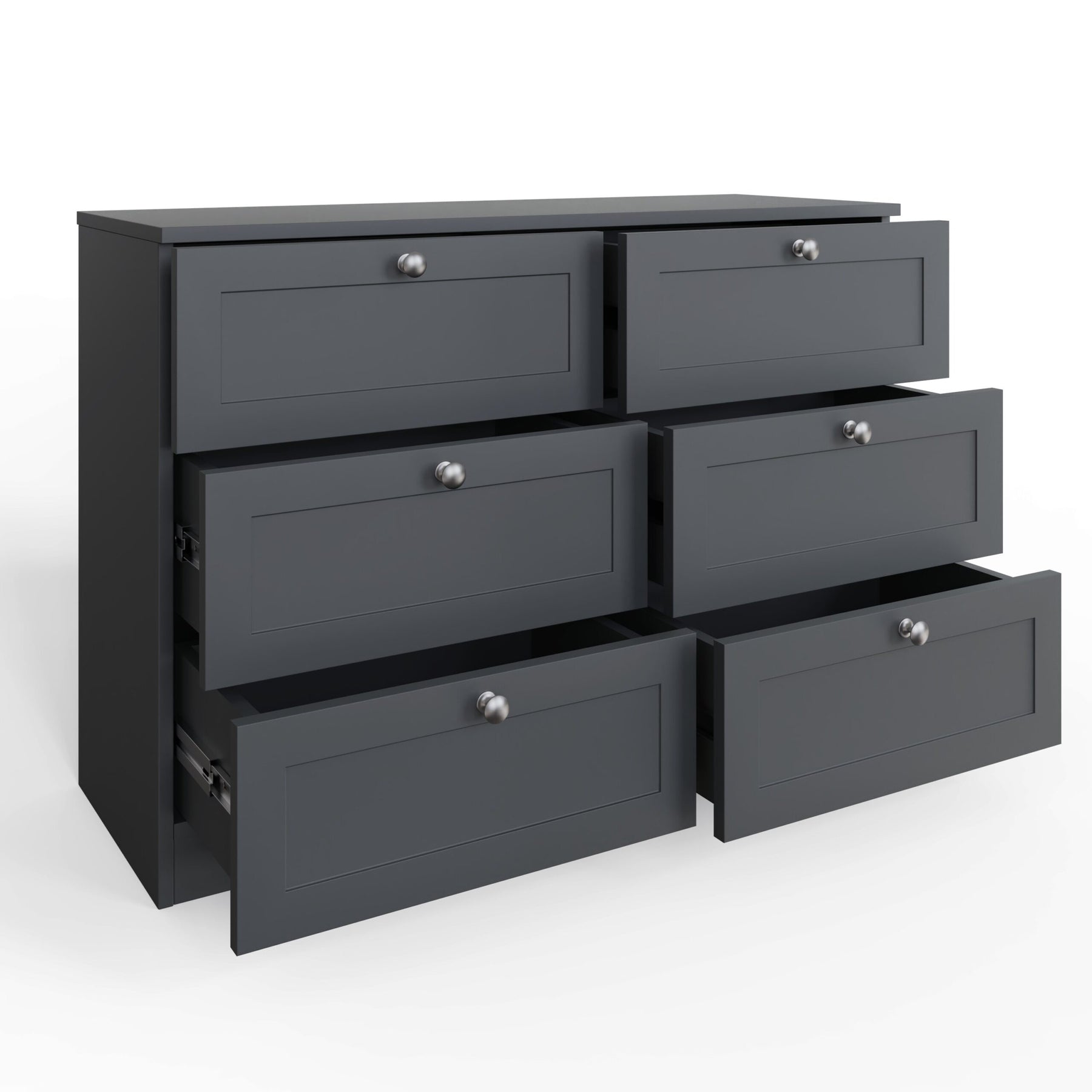 FWStyle Artus Shaker 6 Drawer Chest Of Drawers Matt Grey