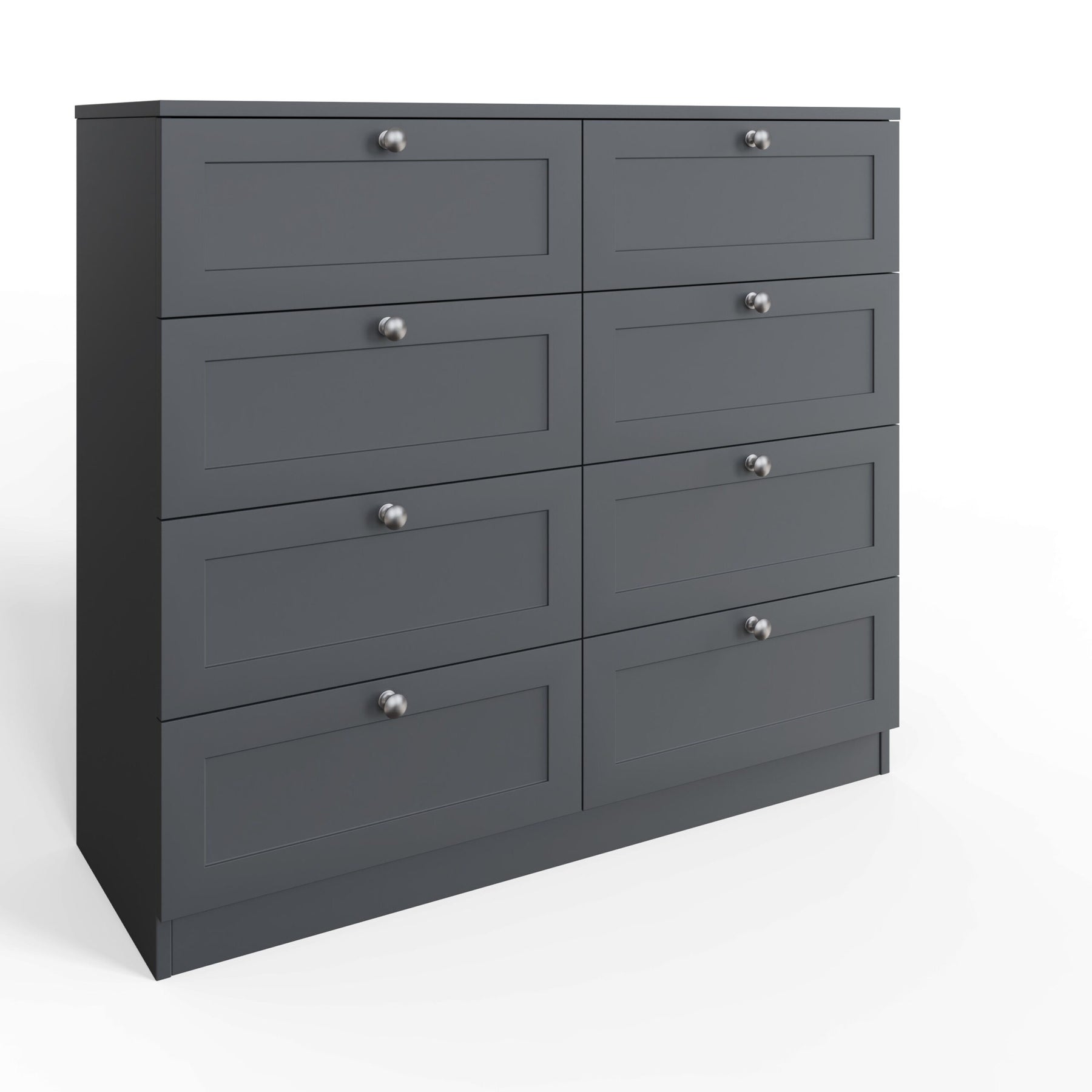 FWStyle Artus Shaker 8 Drawer Chest Of Drawers Matt Grey