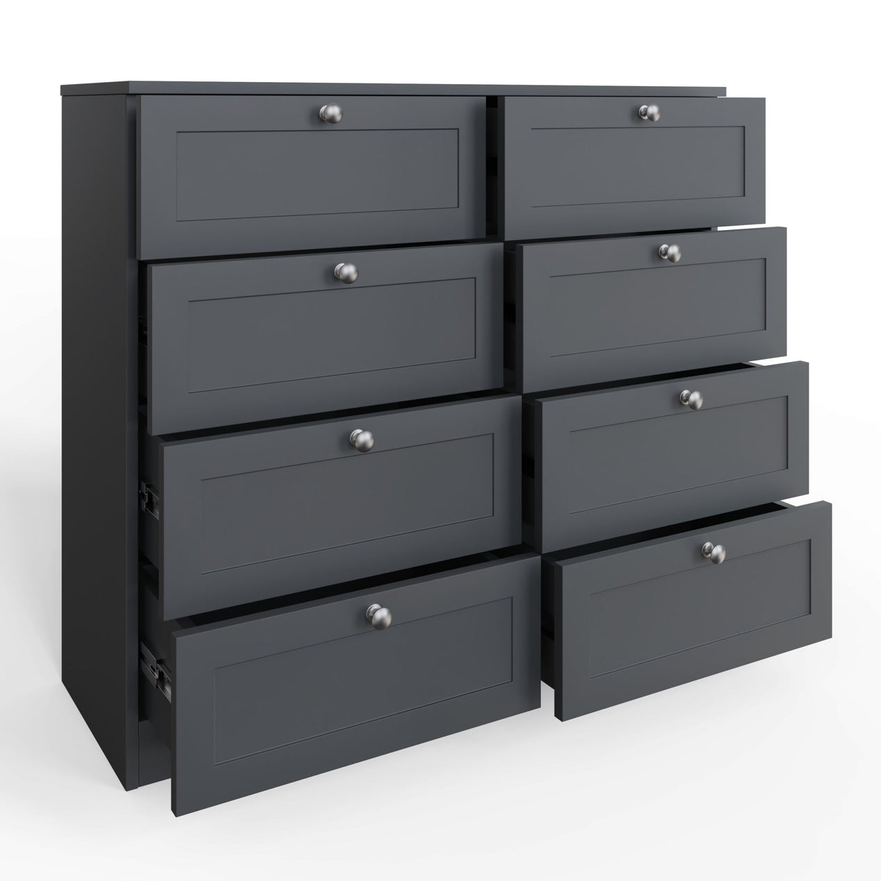 FWStyle Artus Shaker 8 Drawer Chest Of Drawers Matt Grey