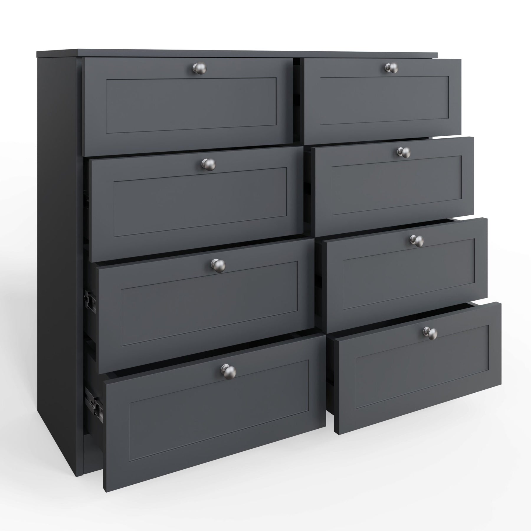 FWStyle Artus Shaker 8 Drawer Chest Of Drawers Matt Grey