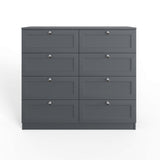 FWStyle Artus Shaker 8 Drawer Chest Of Drawers Matt Grey