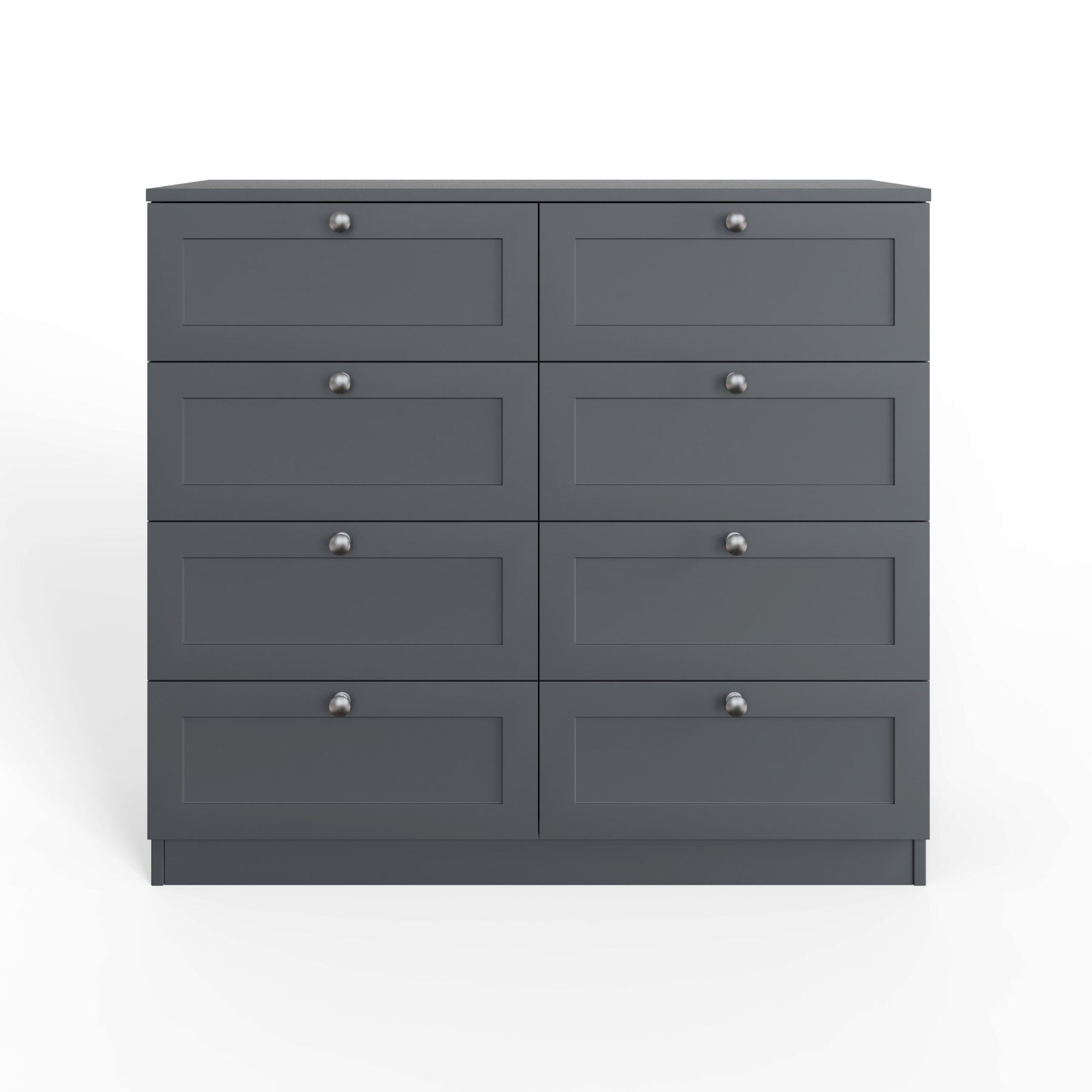FWStyle Artus Shaker 8 Drawer Chest Of Drawers Matt Grey