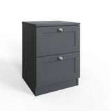 FWStyle Artus Shaker 2 Drawer Bedside Table Nightstand Matt Grey