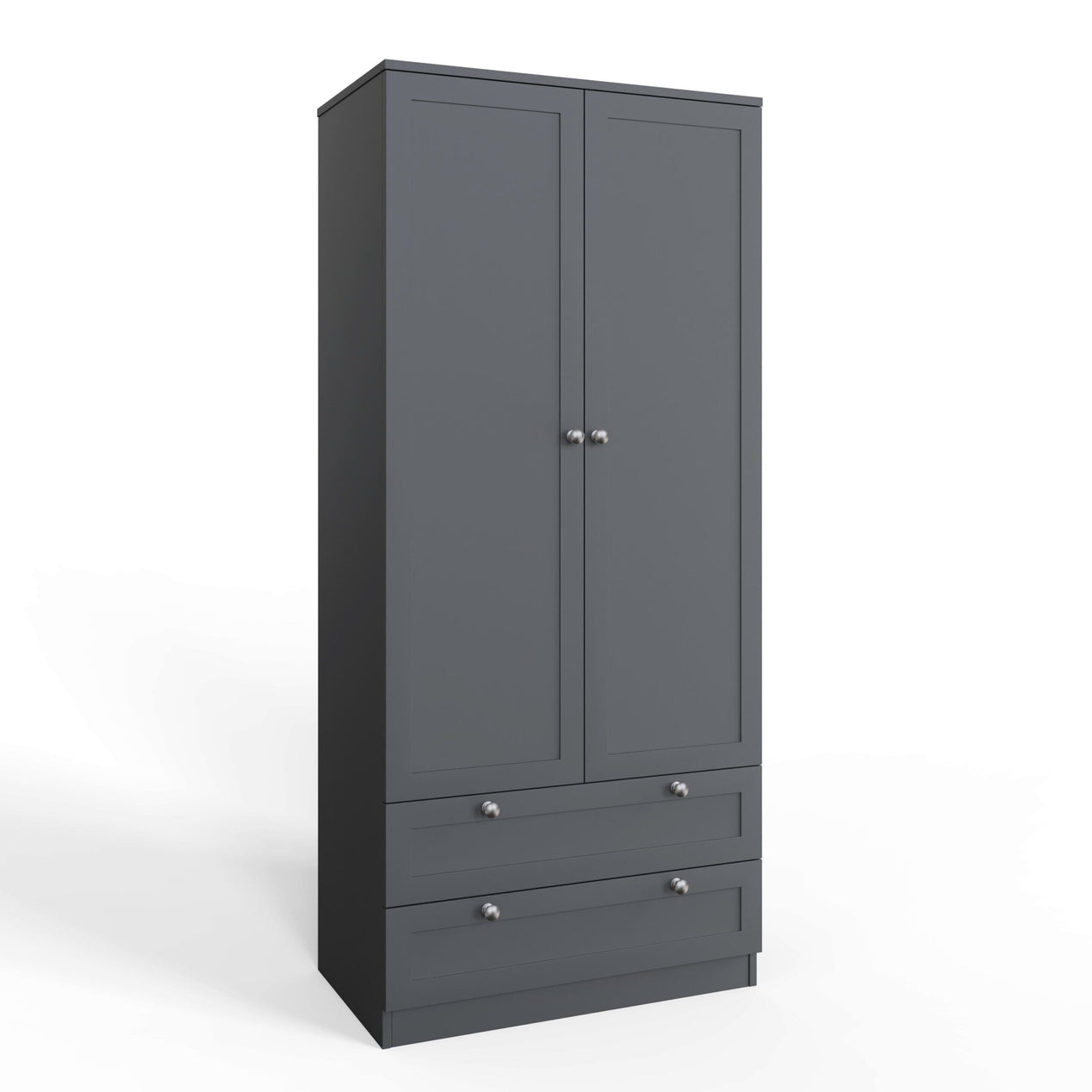 FWStyle Artus Shaker 2 Door 2 Drawer Combination Wardrobe Matt Grey