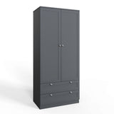 FWStyle Artus Shaker 2 Door 2 Drawer Combination Wardrobe Matt Grey