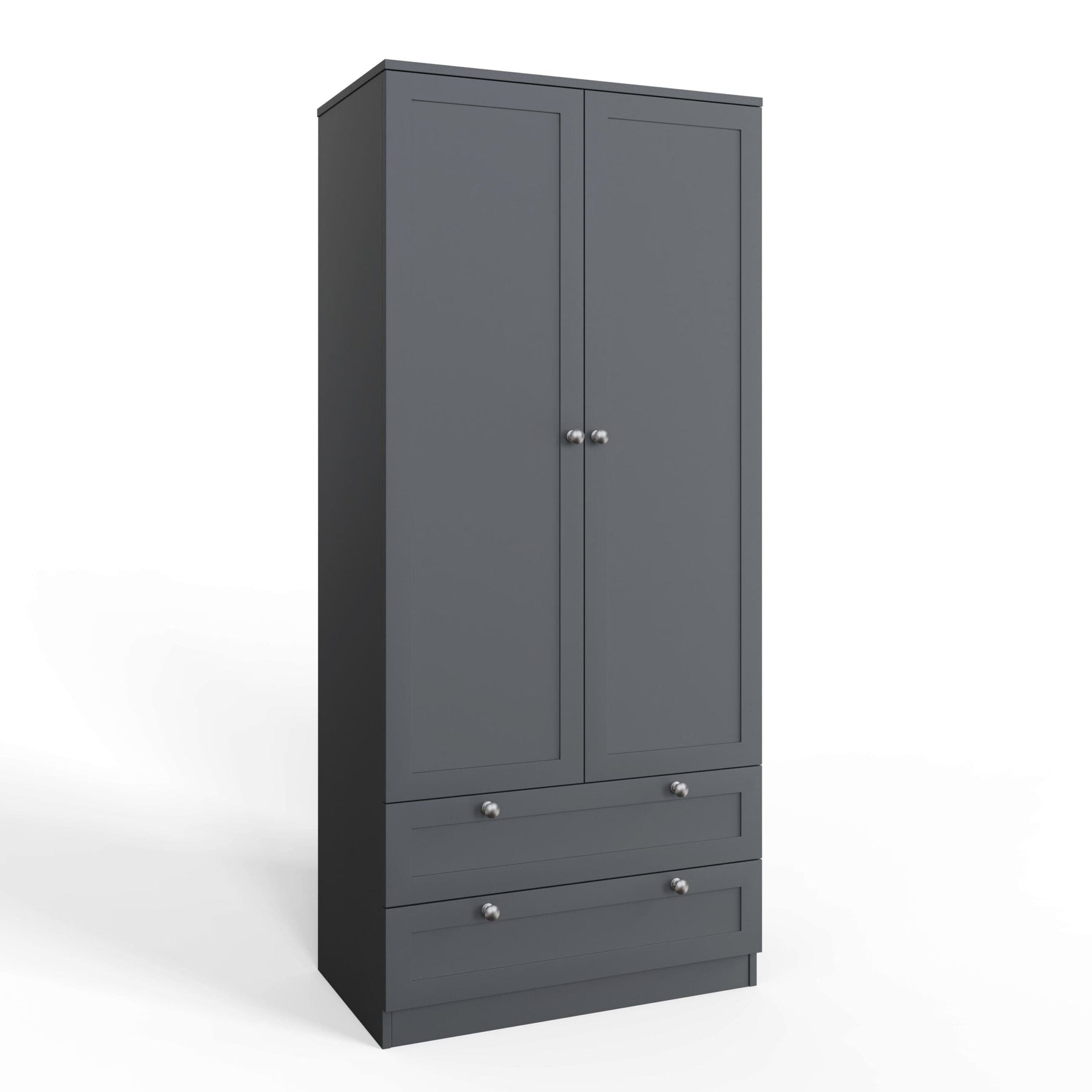 FWStyle Artus Shaker 2 Door 2 Drawer Combination Wardrobe Matt Grey
