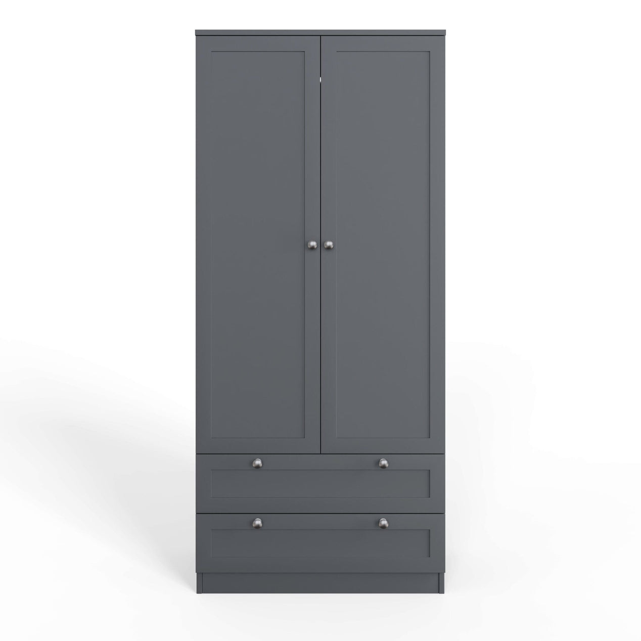 FWStyle Artus Shaker 2 Door 2 Drawer Combination Wardrobe Matt Grey