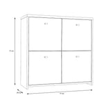 Best Chest 4 Door Storage Cabinet White & Oak