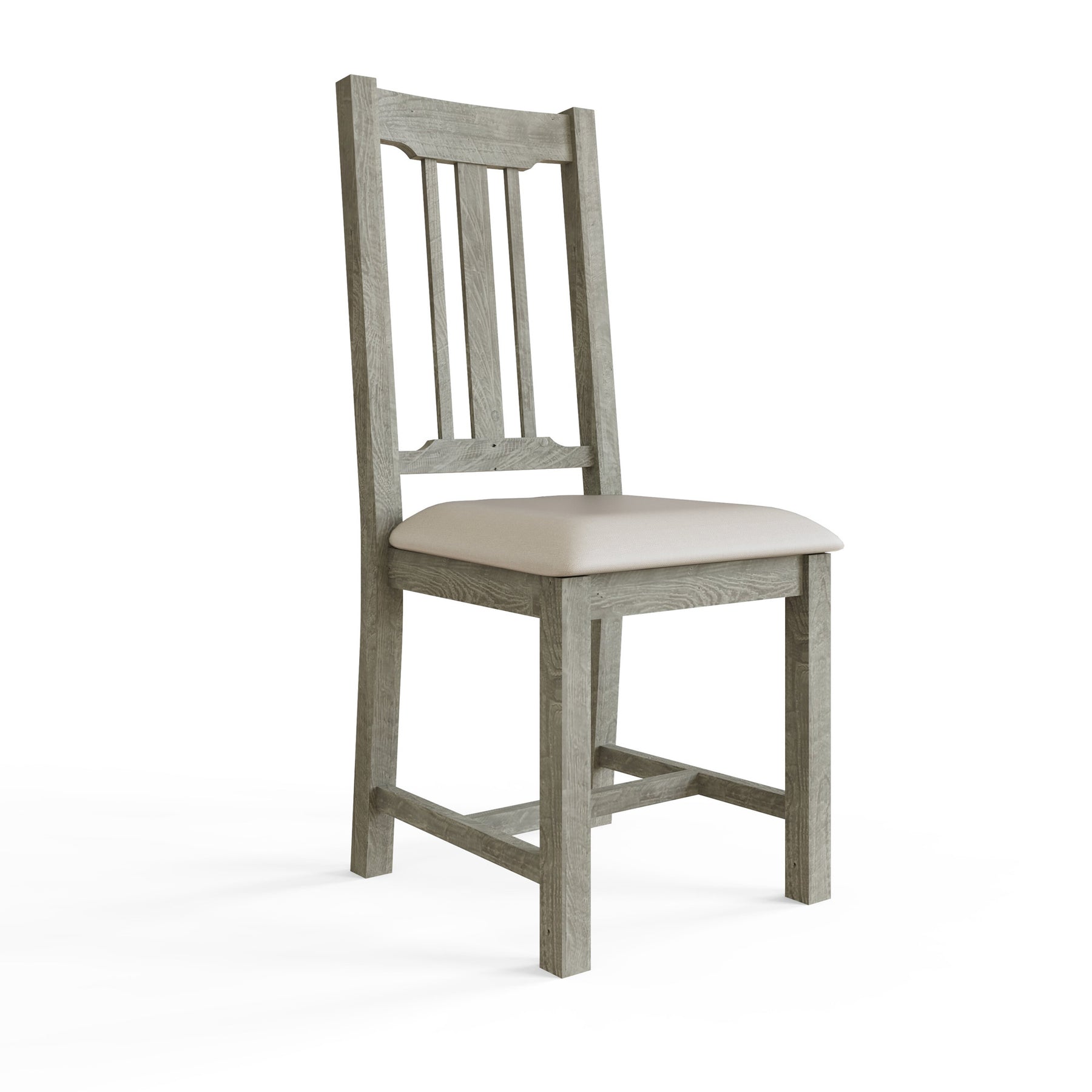 Bowood Pair of Fabric Seat Dining Chairs Solid Wood Limewash