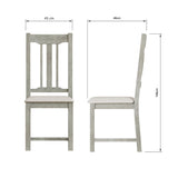 Bowood Pair of Fabric Seat Dining Chairs Solid Wood Limewash