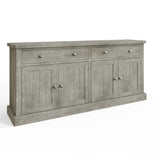 Bowood Large Straight Sideboard 4 Door Solid Wood Limewash