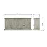 Bowood Large Straight Sideboard 4 Door Solid Wood Limewash