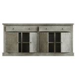 Bowood Large Straight Sideboard 4 Door Solid Wood Limewash