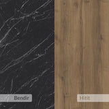 Norfolk Shoe Cabinet Black Marble Effect Dark Oak
