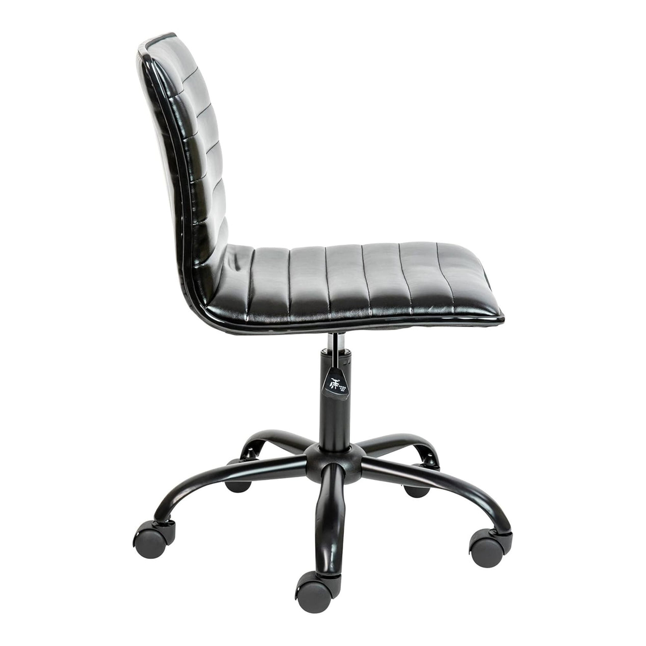 Black Faux Leather Low Back Designer Office Chair