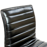 Black Faux Leather Low Back Designer Office Chair