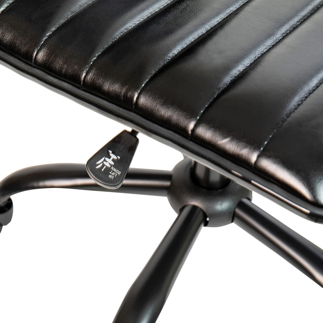 Black Faux Leather Low Back Designer Office Chair