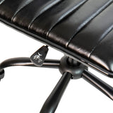 Black Faux Leather Low Back Designer Office Chair