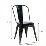 Bistro Pack Of 4 Black Metal Chairs