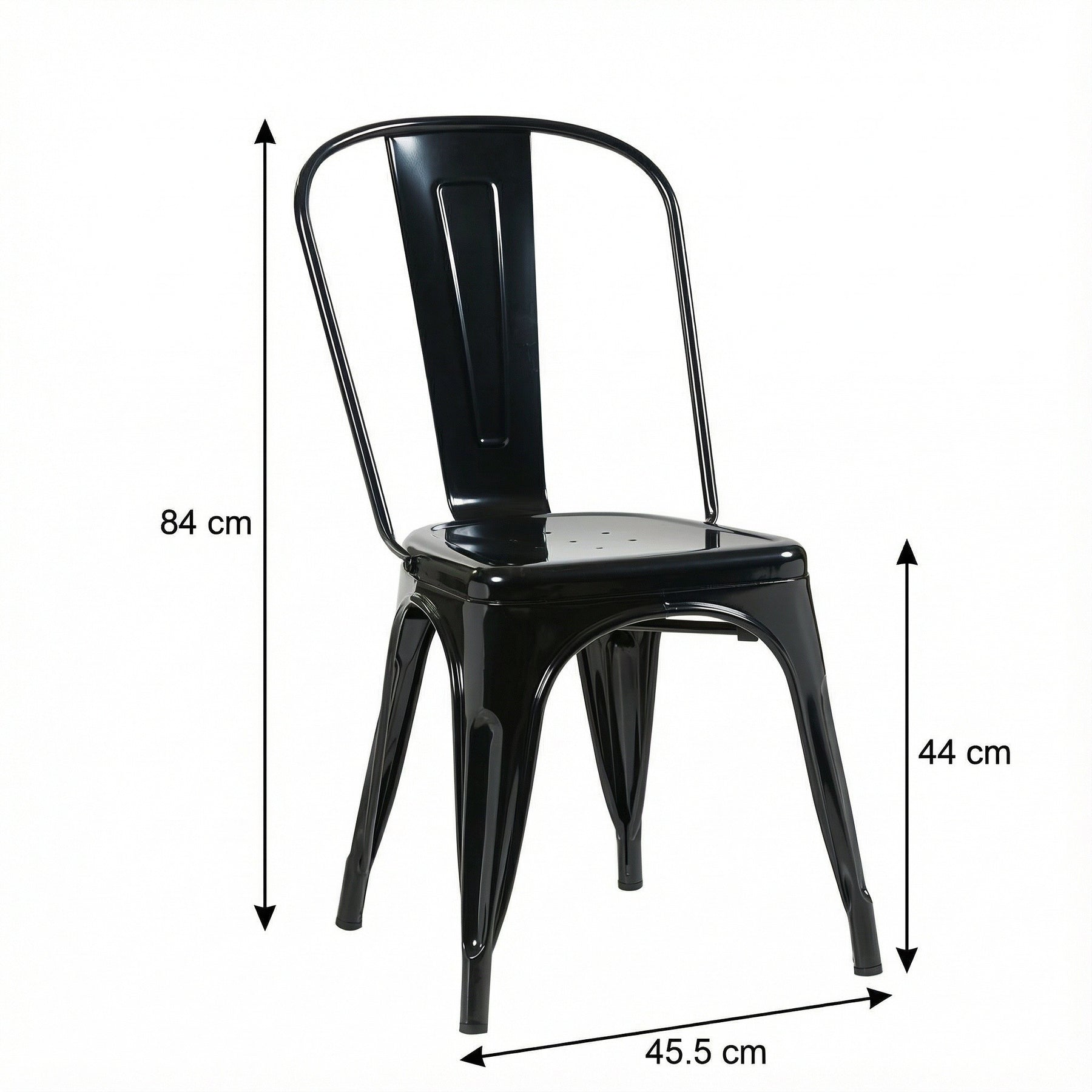 Bistro Pack Of 4 Black Metal Chairs