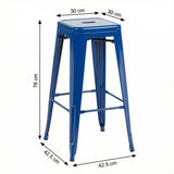 Bistro Pack Of 4 30 Blue Bar Stools