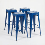 Bistro Pack Of 4 30 Blue Bar Stools
