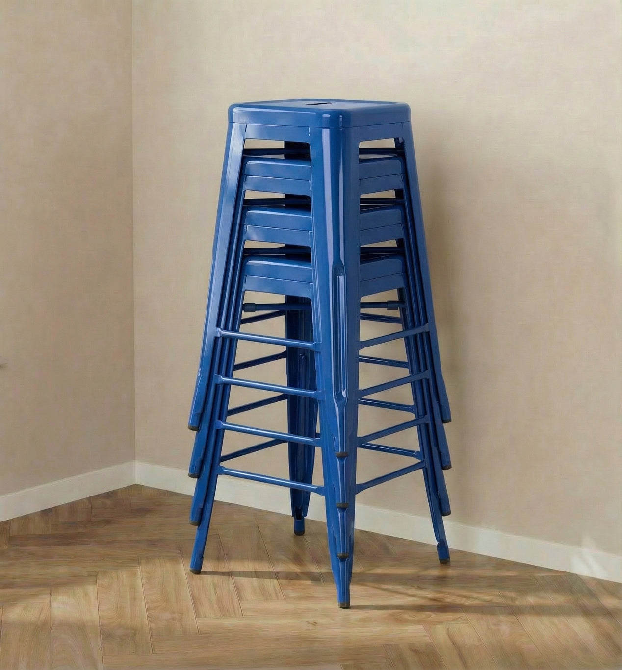 Bistro Pack Of 4 30 Blue Bar Stools
