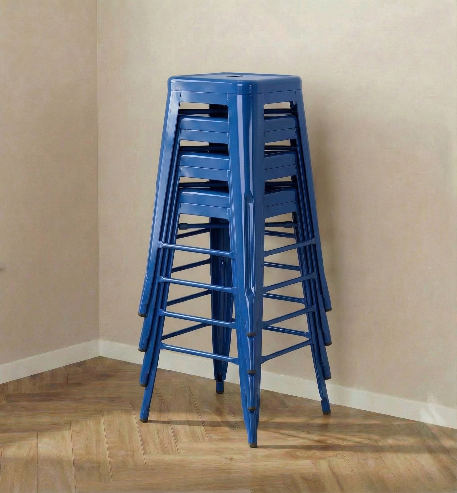 Bistro Pack Of 4 30 Blue Bar Stools
