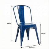 Bistro Pack Of 4 Blue Metal Chairs