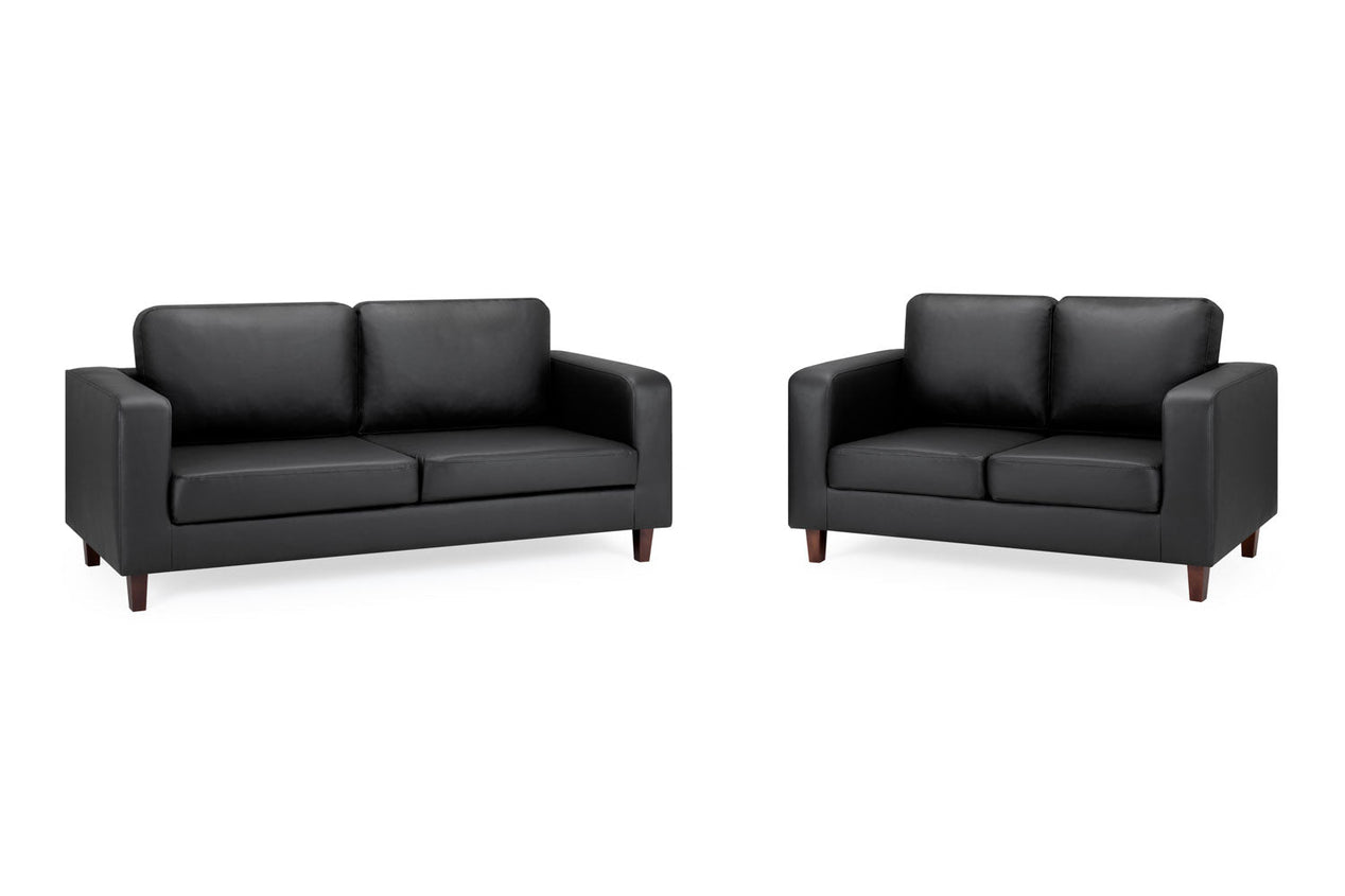 Box Sofa Black 3+2 Set
