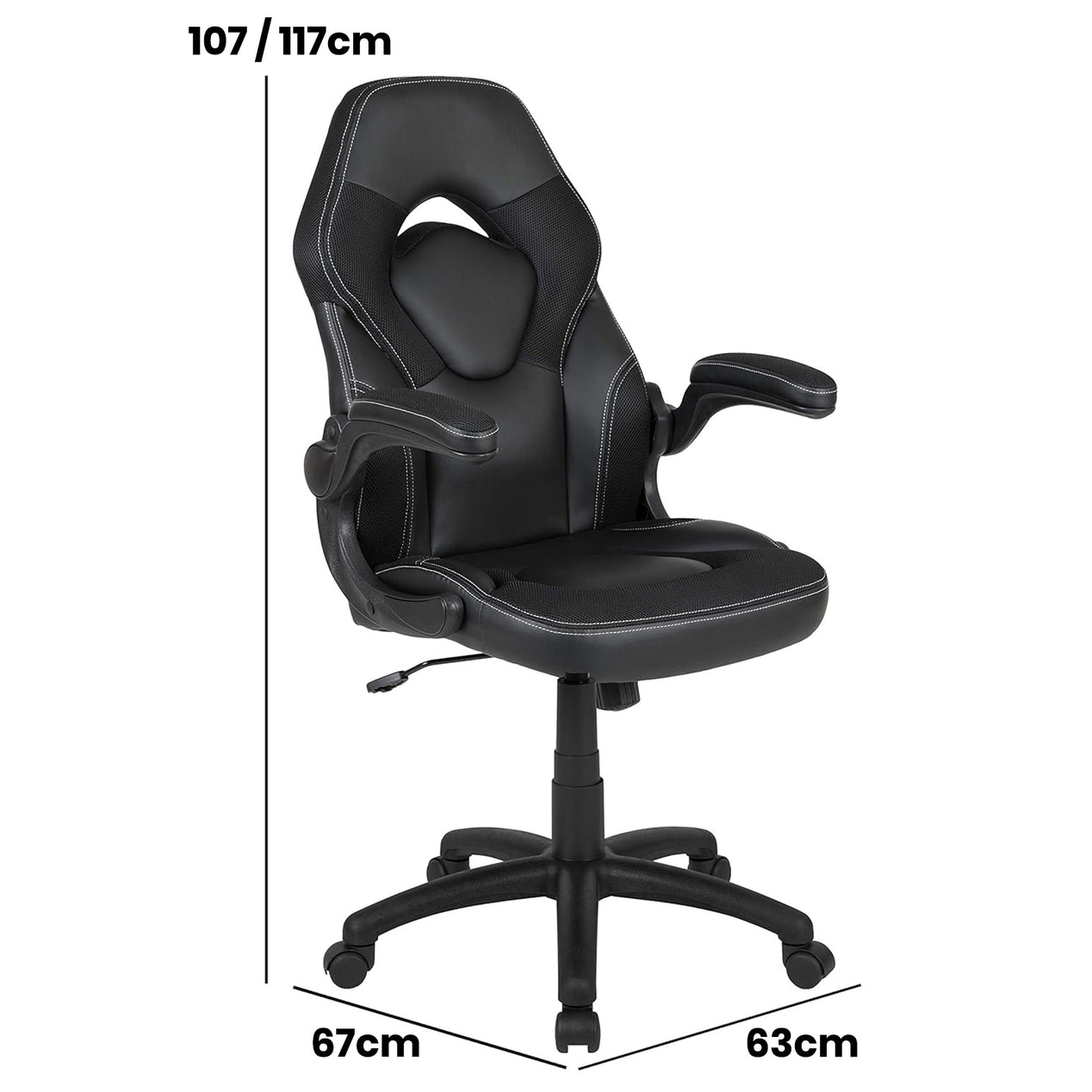X10 Black Faux Leather Racer Style Gaming Office Chair