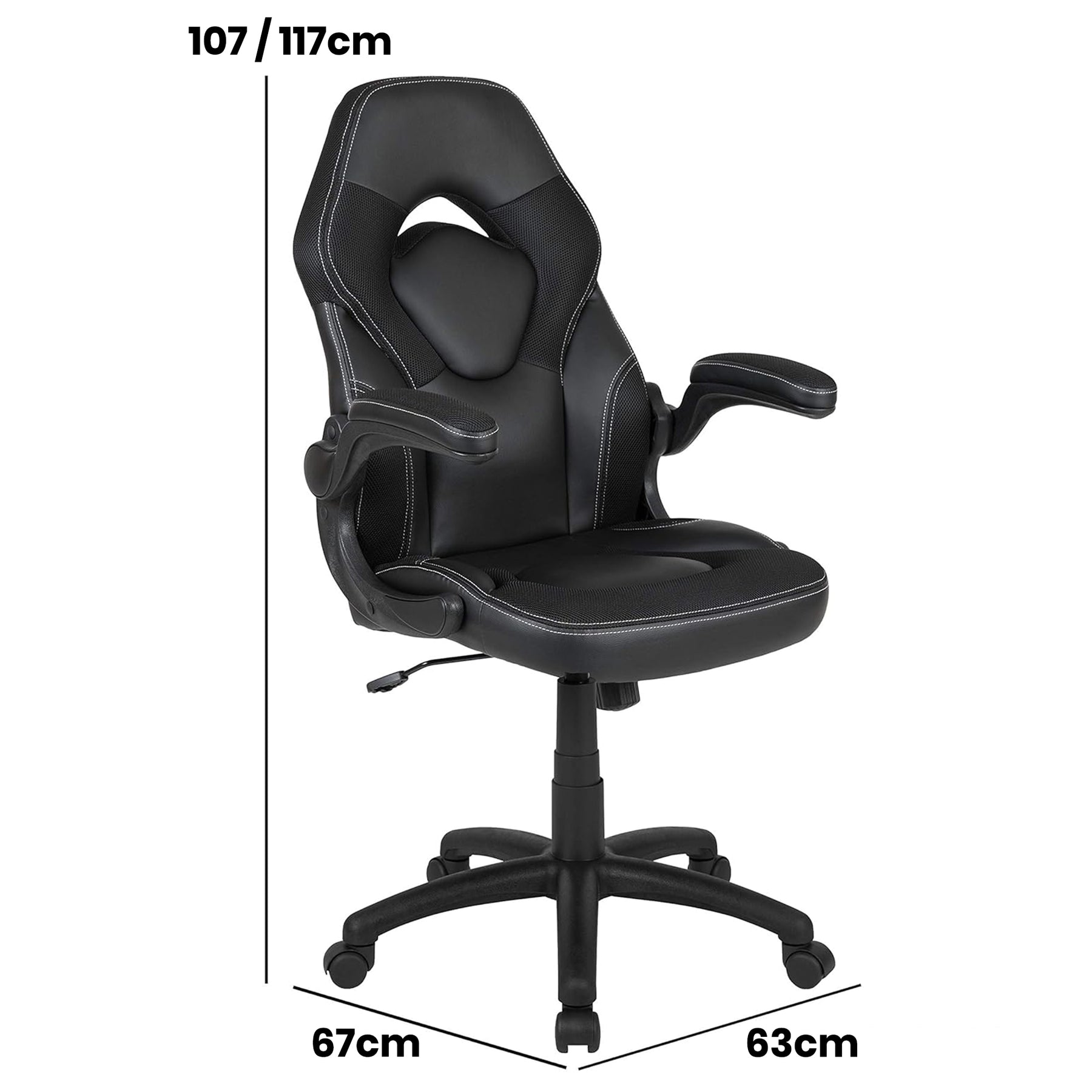 X10 Black Faux Leather Racer Style Gaming Office Chair