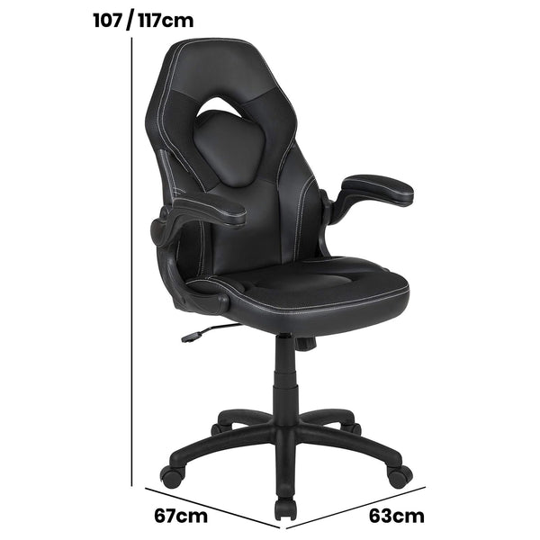 X10 Black Faux Leather Racer Style Gaming Office Chair