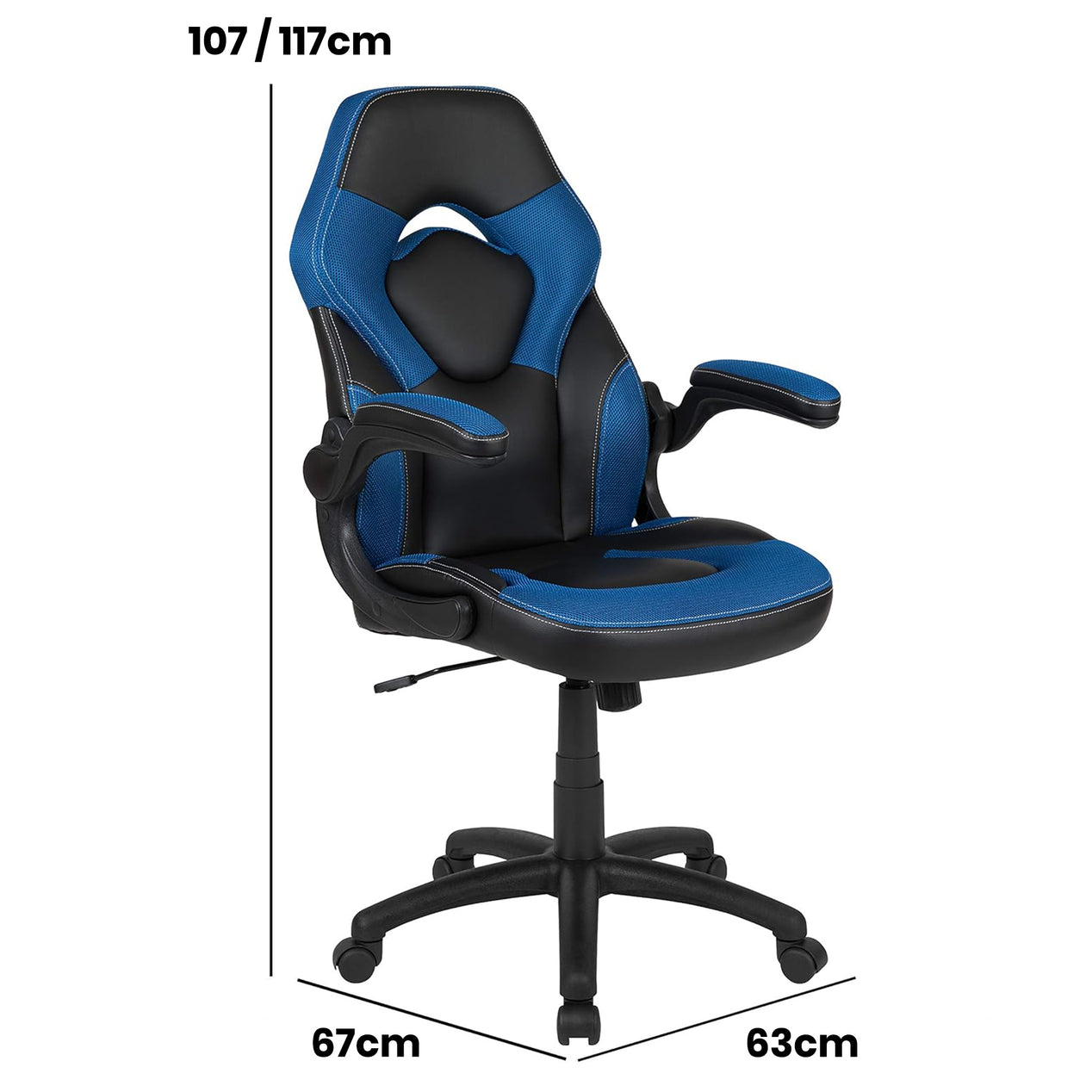 X10 Black & Blue Faux Leather Racer Style Gaming Office Chair