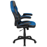 X10 Black & Blue Faux Leather Racer Style Gaming Office Chair