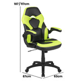 X10 Black & Green Faux Leather Racer Style Gaming Office Chair