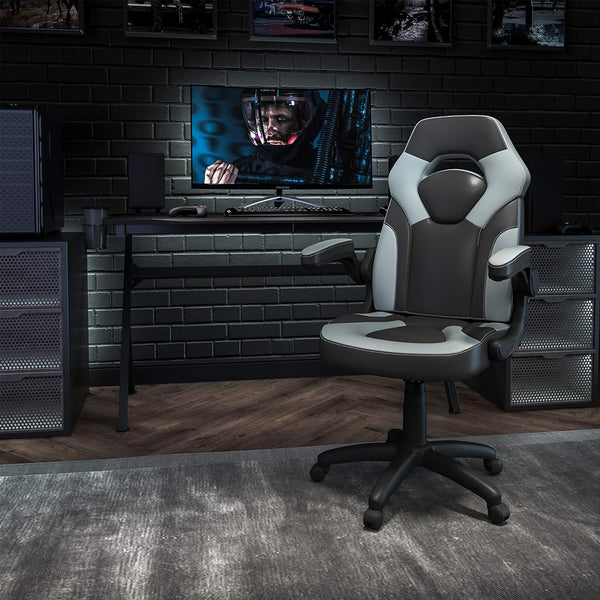 X10 Black & Grey Faux Leather Racer Style Gaming Office Chair