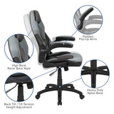 X10 Black & Grey Faux Leather Racer Style Gaming Office Chair