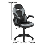 X10 Black & Grey Faux Leather Racer Style Gaming Office Chair