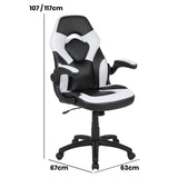 X10 Black & White Faux Leather Racer Style Gaming Office Chair