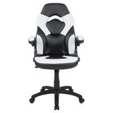 X10 Black & White Faux Leather Racer Style Gaming Office Chair